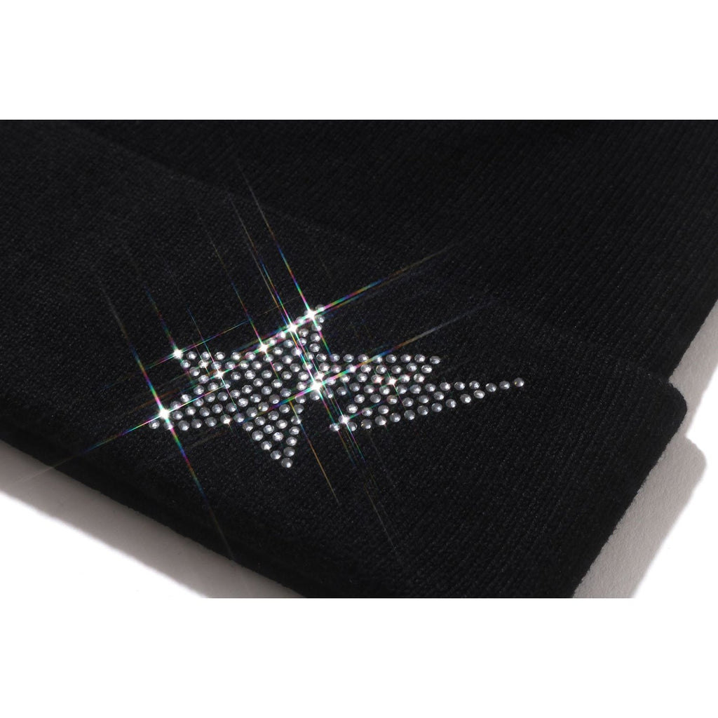 SIDE CRYSTAL STA KNIT CAP LADIES