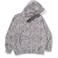 WILD LEOPARD PATTERN SHARK RELAXED FIT FULL ZIP HOODIE MENS